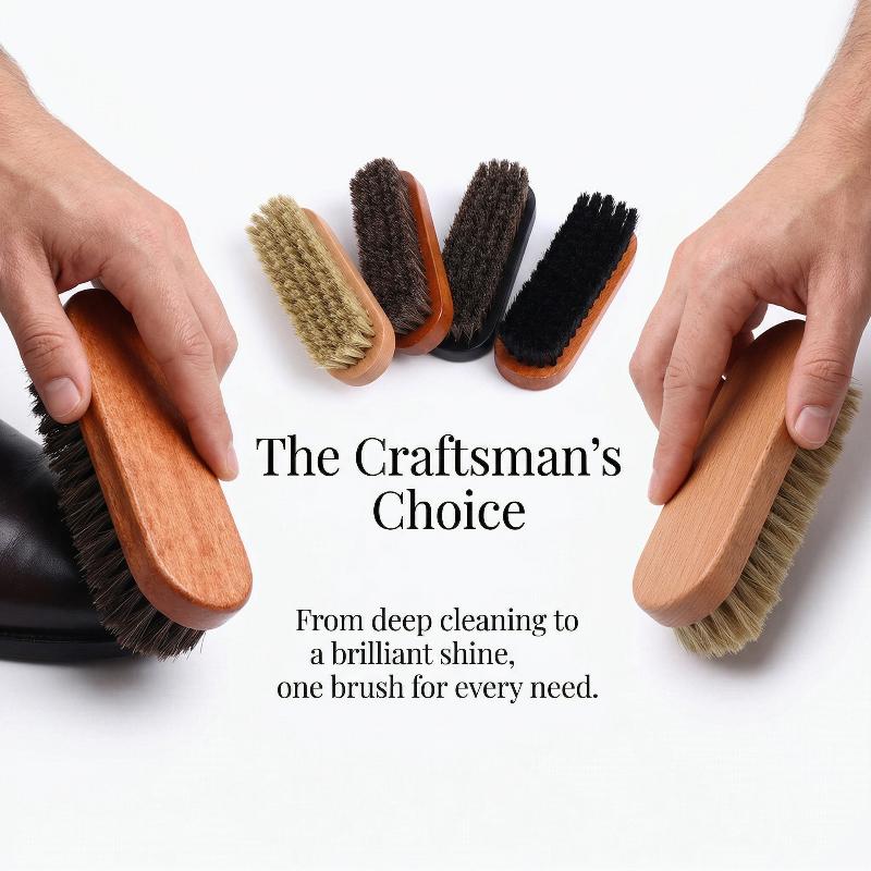 1PC Wood Shoe Brush Horse Hair - Leather Shoe Polish recension och pris