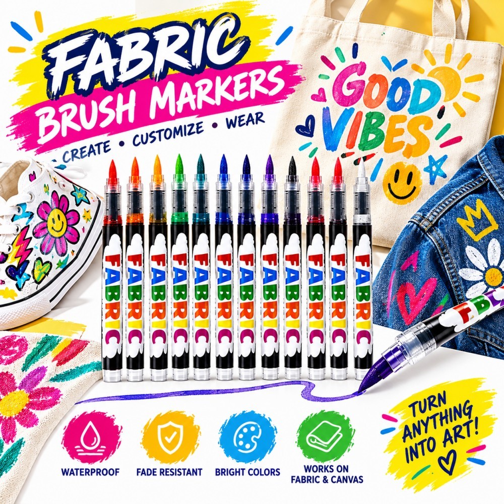 12/24/36 Colors Fabric Markers - Shoe Brush recension och pris